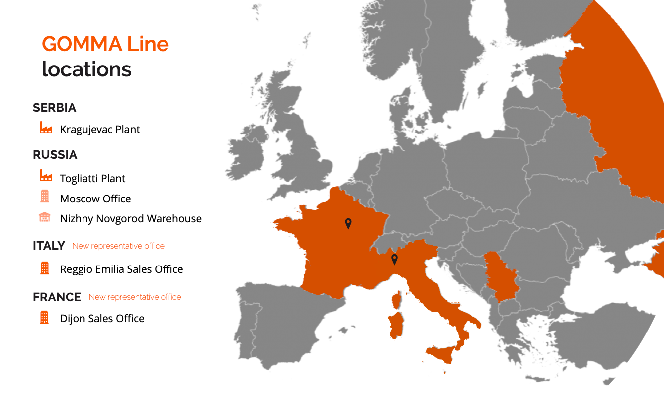 New sales representative offices in Italy and France